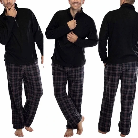 NWT Hawke & Co Boxed Microfleece 2-Piece Sleep Set - 1/4 Zip Top & Pajama Pant - Picture 6 of 6